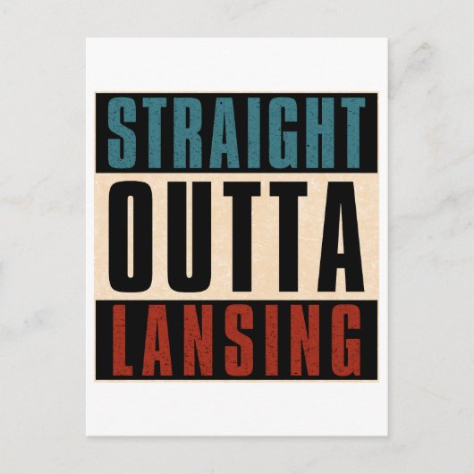 Straight Outta Lansing Michigan MI Briefkaart (Voorkant)