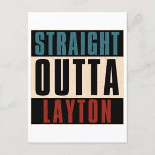 Straight Outta Layton Utah UT Briefkaart