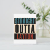 Straight Outta Layton Utah UT Briefkaart (Staand voorkant)