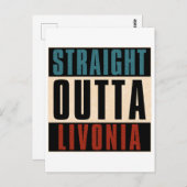 Straight Outta Livonia Michigan MI Briefkaart (Voorkant / Achterkant)