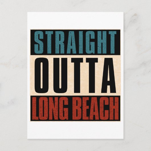 Straight Outta Long Beach Californië Feestdagenkaart (Voorkant)