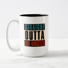 Straight Outta Los Angeles Californië Verenigde St Tweekleurige Koffiemok