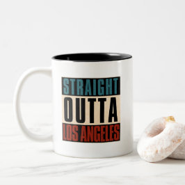 Straight Outta Los Angeles Californië Verenigde St Tweekleurige Koffiemok