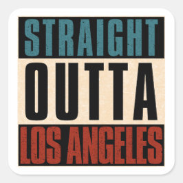 Straight Outta Los Angeles Californië Verenigde St Vierkante Sticker