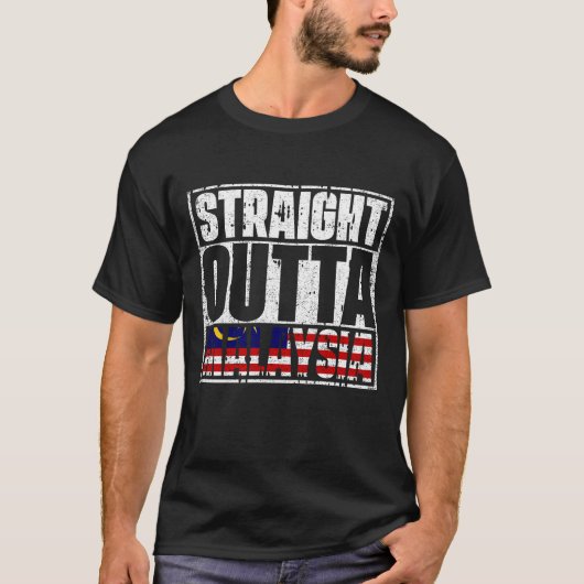 Straight Outta Maleisië Flag T-shirt (Voorkant)