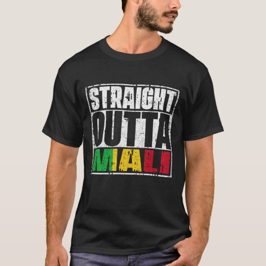 Straight Outta Mali vlag T-shirt (Voorkant)