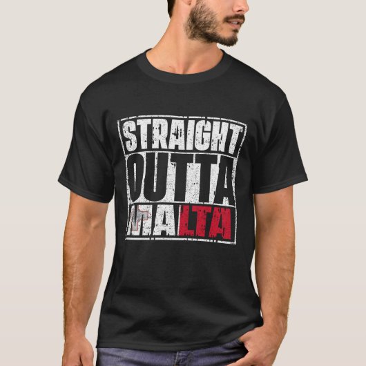 Straight Outta Malta Flag T-shirt (Voorkant)