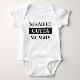Straight Outta Mama Grappig Gezegde Zwart Wit Romper