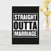 Straight Outta Marriage Funny Divorce Party Kaart (Gele Bloem)