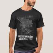 Straight Outta Modesto-stadskaart (GROTE AFDRUKKEN T-shirt (Voorkant)