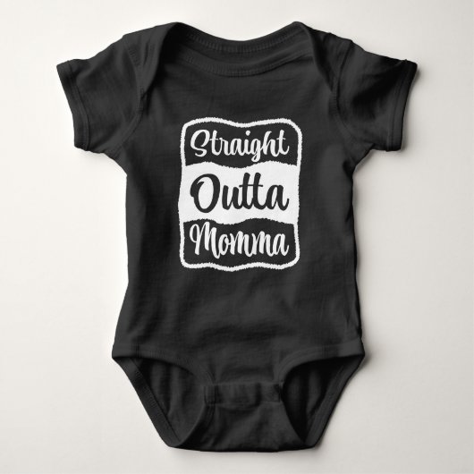 Straight Outta Momma White Typografie Romper (Voorkant)