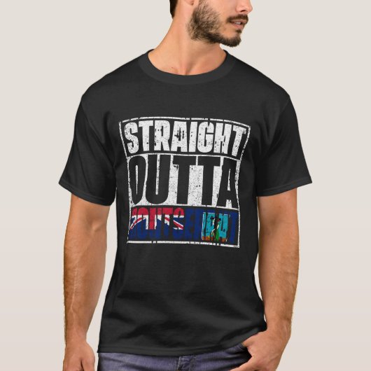 Straight Outta Montserrat Flag T-shirt (Voorkant)
