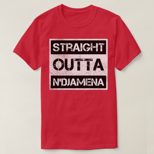 Straight Outta NDjamena Tsjaad  Verdrietig Zo T-shirt (Design voorkant)