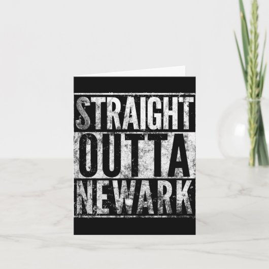Straight Outta Newark New Jersey Distressed Effect Kaart (Voorkant)