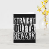 Straight Outta Newark New Jersey Distressed Effect Kaart (Gele Bloem)