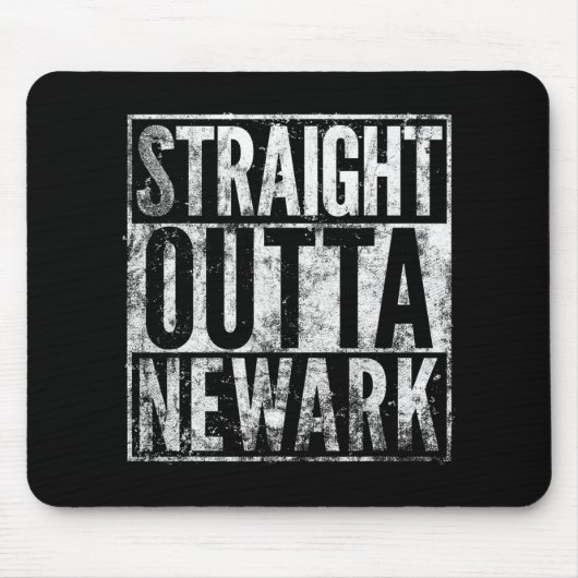 Straight Outta Newark New Jersey Distressed Effect Muismat (Voorkant)