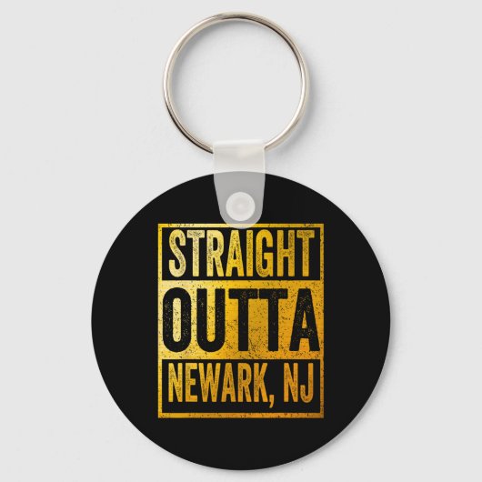 Straight Outta Newark New Jersey Sleutelhanger (Voorkant)