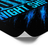 Straight Outta Night Shift - Funny Owl Workers  Poster (Hoek)