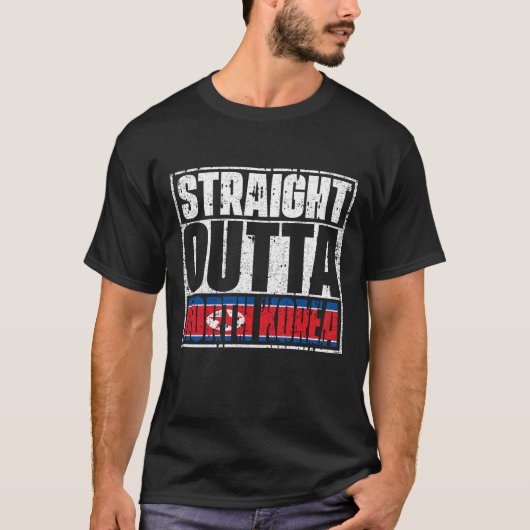 Straight Outta Noord-Korea Flag T-shirt (Voorkant)