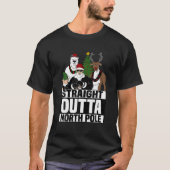 Straight Outta North Pole Christmas Funny Pajama G T-shirt (Voorkant)