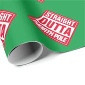 Straight Outta North Pole grappige kerstfeestdag Cadeaupapier (Rol Hoek)