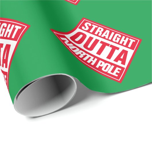 Straight Outta North Pole grappige kerstfeestdag Cadeaupapier (Rol Hoek)