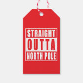 Straight Outta North Pole met kerstfeest Cadeaulabel (Voorkant)