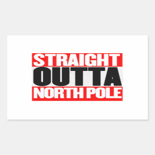 Straight Outta North Pole Rechthoekige Sticker