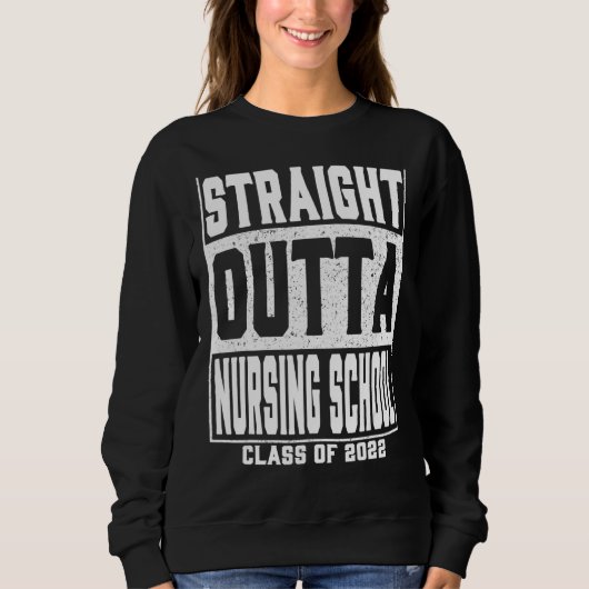 Straight Outta Nursing School Boys & Kinder Gradua Trui (Voorkant)