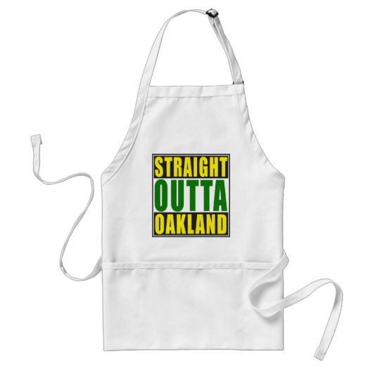 Straight Outta Oakland Green Standaard Schort (Voorkant)