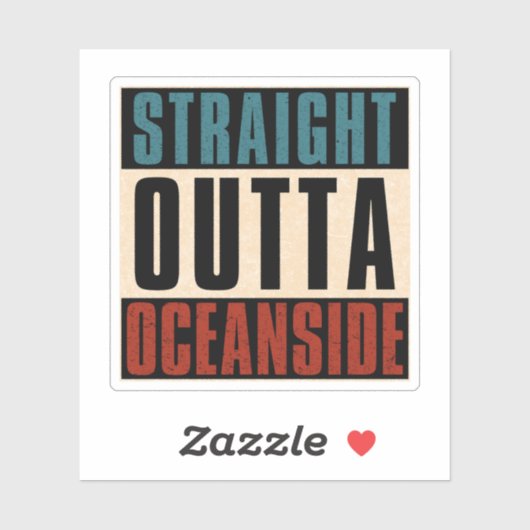 Straight Outta Oceanside Californië Sticker (Vel)