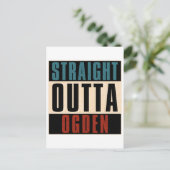 Straight Outta Ogden Utah UT Briefkaart (Staand voorkant)