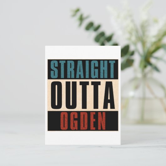 Straight Outta Ogden Utah UT Briefkaart (Staand voorkant)