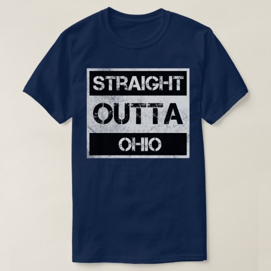 Straight Outta Ohio OH Verdrietig Souvenir T-shirt (Design voorkant)