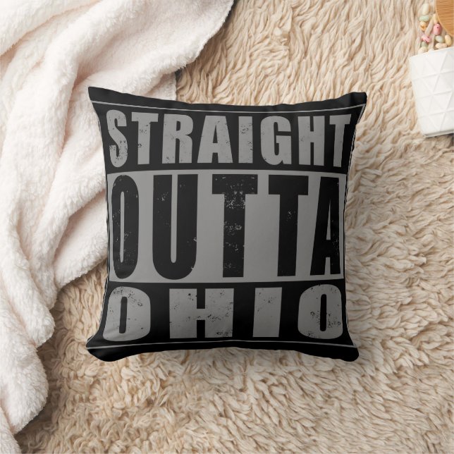 Straight Outta Ohio Word Art Kussen (Deken)