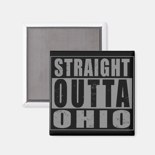 Straight Outta Ohio Word Art Magneet (Voorkant / Achterkant)