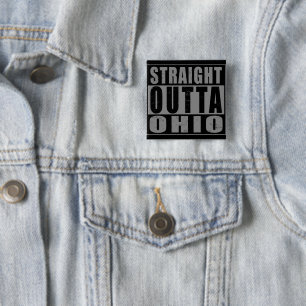 Straight Outta Ohio Word Art Vierkante Button 5,1 Cm