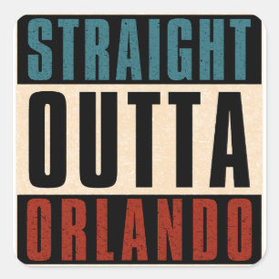 Straight Outta Orlando Florida Verenigde Staten Vierkante Sticker