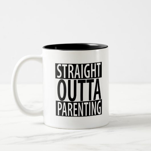 Straight Outta Ouderschap Tweekleurige Koffiemok (Links)