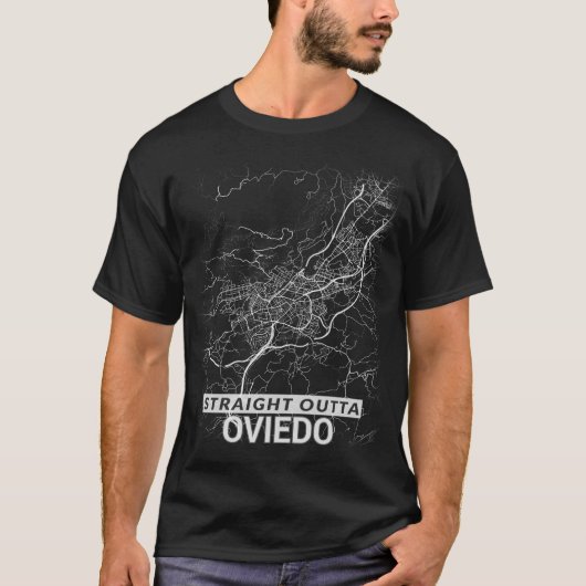 Straight Outta Oviedo City Map (GROTE AFDRUKKING) T-shirt (Voorkant)