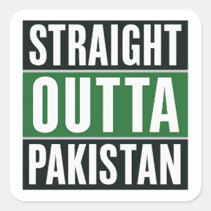 Straight Outta Pakistan Bold National Pride Design Vierkante Sticker