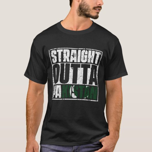 Straight Outta Pakistan Flag T-shirt (Voorkant)