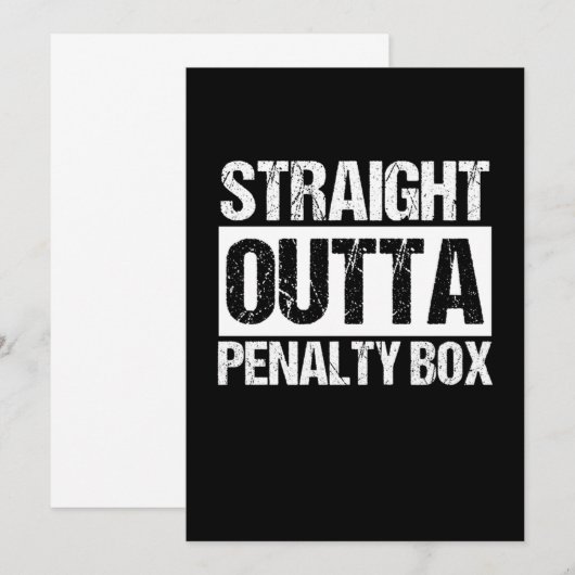 Straight Outta Penalty Box Sports Ice Hockey Gift Kaart (Voorkant / Achterkant)