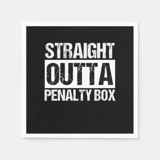 Straight Outta Penalty Box Sports Ice Hockey Gift Servet (Voorkant)