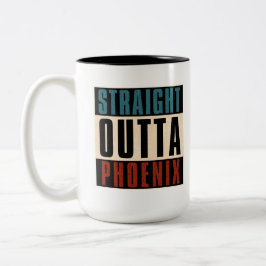 Straight Outta Phoenix Arizona AZ Verenigde Staten Tweekleurige Koffiemok