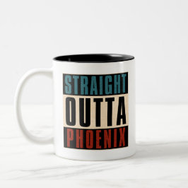 Straight Outta Phoenix Arizona AZ Verenigde Staten Tweekleurige Koffiemok