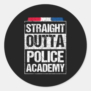 Straight Outta Police Academy Polieman Off Ronde Sticker