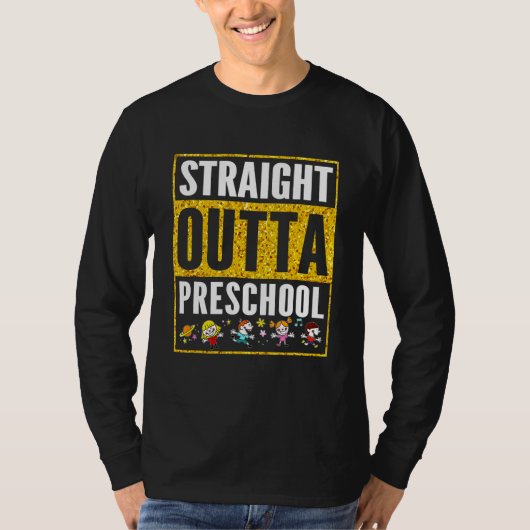Straight Outta Preschool Cool Afstudeerder Heart G T-shirt (Voorkant)