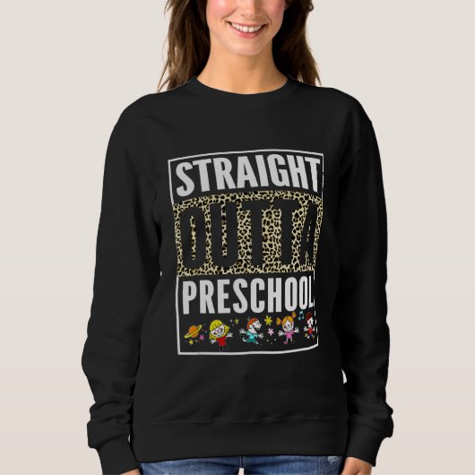 Straight Outta Preschool Cool Afstudeerder Leopard Trui (Voorkant)