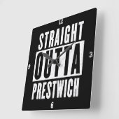Straight Outta Prestwich Square Wall klok (Hoek)